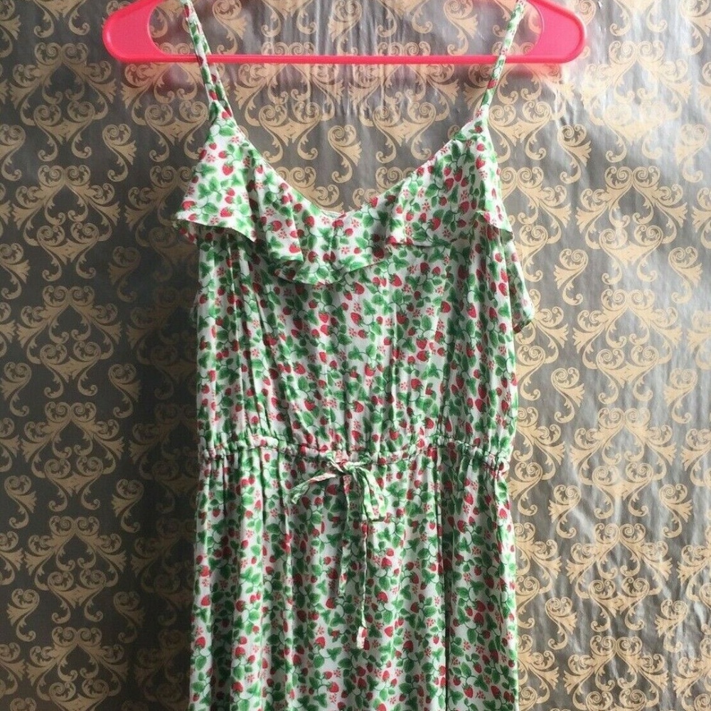 H & M Divided Strawberry Print Dress - Size Medium